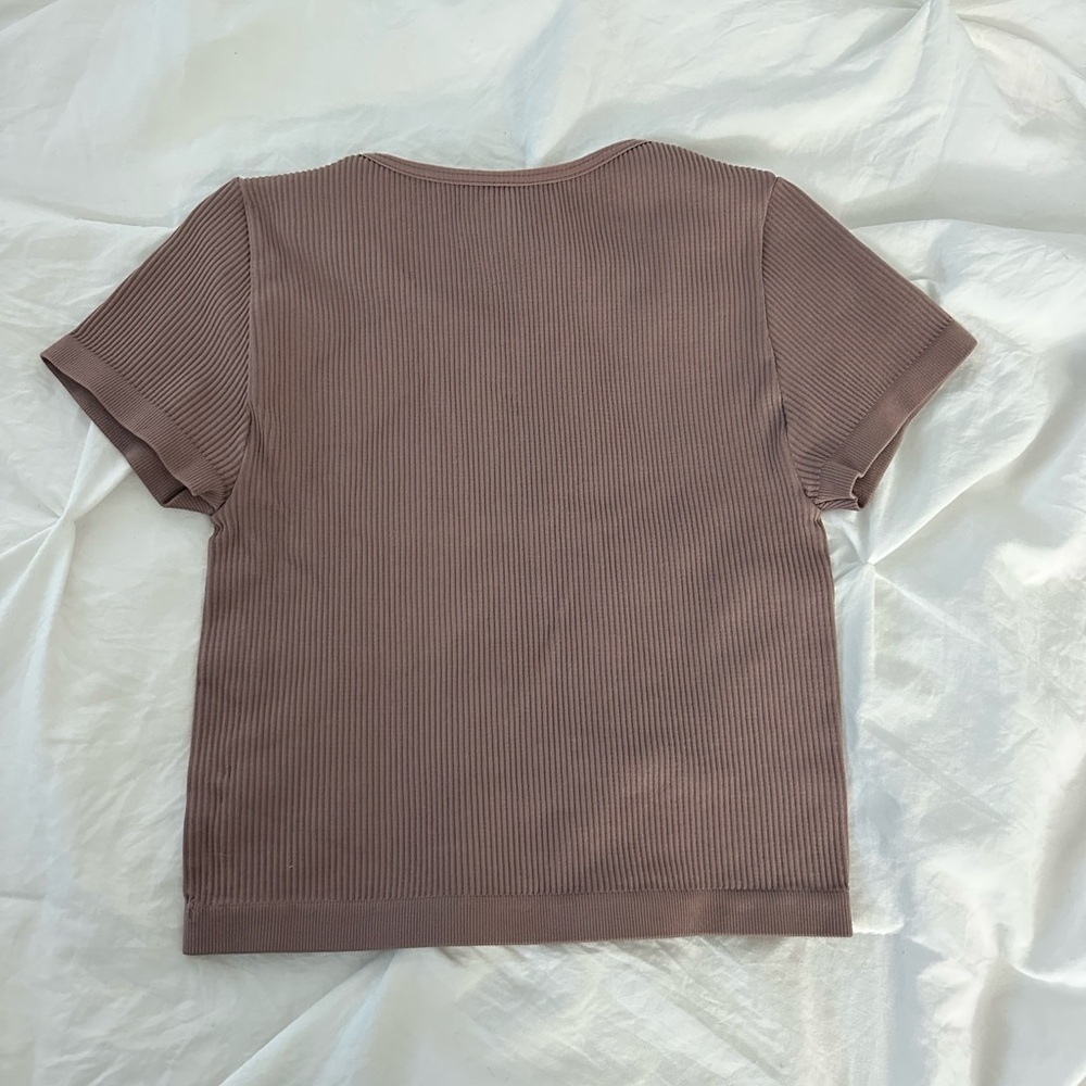Urban Outfitters Out From Under Mauve Ribbed Tee Size M/L - Picture 2 of 5